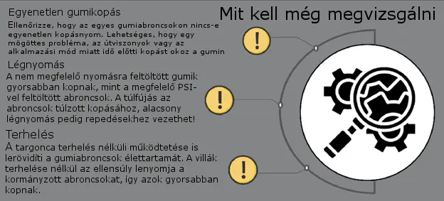 Targonca gumicsere-mit kell még megvizsgálni